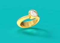 BEZEL RING JEWELRY FINE GOLD 24K