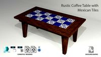 Rustic Coffee Table with Tiles