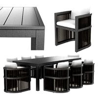Restoration Hardware Capri ALUMINUM ARMCHAIR  and  DINING TABLE