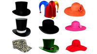 Hat set bowler men women floppy summer jester magician military
