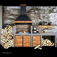 Barbecue BBQ firewood firebox hood