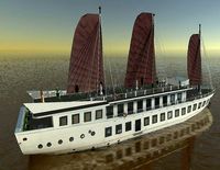 Junk Sail Boat Low Poly