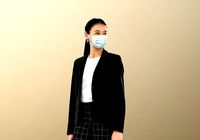 Francine 11280 - Masked Asian Woman Standing