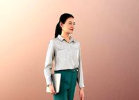 Francine 11304 - Asian Business Woman Walking Laptop