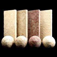 Desert Limestone Brick Tiles Material PBR 200 x 200 c