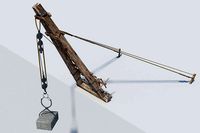 Ancient roman construction crane Pentaspastos
