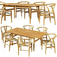 Carl Hansen Chair  CH24  Dining Table  CH327