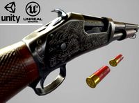Shotgun Winchester 1897 with bayonett PBR and rigged