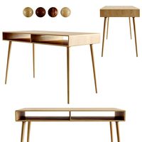 Modern Oak Desk with Open Cubbies