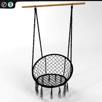 Black Macrame Hanging Chair
