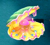 Submarine cartoon world - huge pearl shellfish