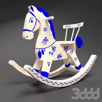 Синяя Деревянная Лошадка