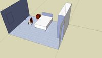 bedroom with chair bed sidetable