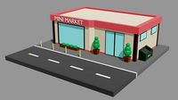 3D Minimarket Lowpoly Model