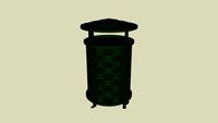 Forms+Surfaces Urban Renaissance Receptacle, 36 gallon, side opening, Fan grillwork