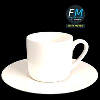 Empty coffee cup with saucer