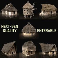 Next Gen AAA Medieval Village Collection - 7 Enterable Buildings