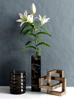 Geometric Sculpture Lily and Vases