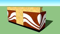 reception desk (marble and wood)