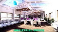 Industrial Office on Attic with Skylights Scene - Archicad