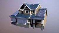 Modern Suburban House Low-poly