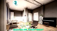 Bachelor Studio Apartment Scene - 3DS MAX