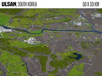 Ulsan South Korea 50x50km