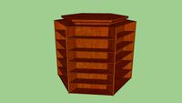 Hexagonal Wood Bookcase