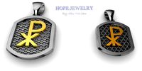 Chi RHO jesus pendant religiuos jewelry 3D print model  | 3D