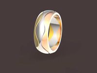 3 waves wedding ring | 3D