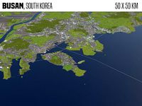 Busan South Korea 50x50km