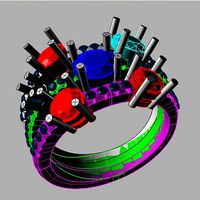 Multi band ring 3D print model anello a fascia an 216 | 3D
