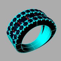Diamonds round eternity band Anello veretta fascia  an173 | 3D