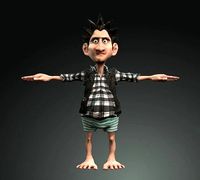 3d funny bona character for movie short films animation vfx