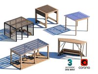 wooden summerhouse set
