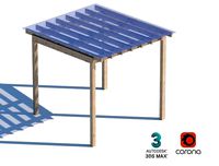 wooden sunshade summerhouse with transparent roof