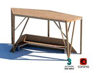 wooden sunshade summerhouse bench