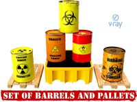 Set of barrels and pallets