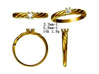 JCD Elegant gold twist band ring jewelry jcd programs | 3D