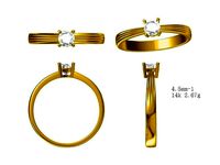 JCD Gemstone solitaire gold ring jcd | 3D