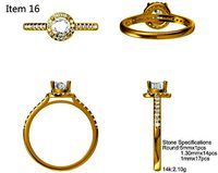 JCD Minimalist halo promise ring jcd jewellery design course | 3D