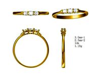 JCD Modern three stone ring jcd | 3D