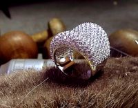 Engagement Ring  Band Pave diamonds anello fascia an038 | 3D