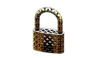 Moucharabieh gold padlock | 3D