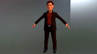 city person rigged cartoon character