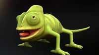 chameleon cartoon rigged character