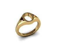 Jewelry Alphabet Ring O | 3D