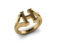 Jewelry Alphabet Ring H | 3D