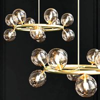 12LT Halogen Rd Chandelier VB w Champagne Glass