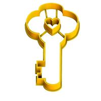 0035 Key with a heart cookie cutter | 3D